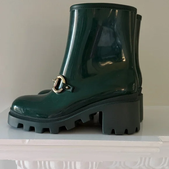 NWT Gucci Green Rain Boots